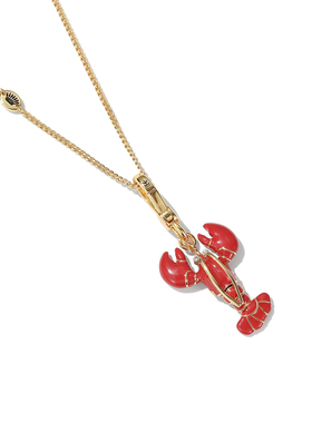 立体红色小龙虾可活动吊坠项链