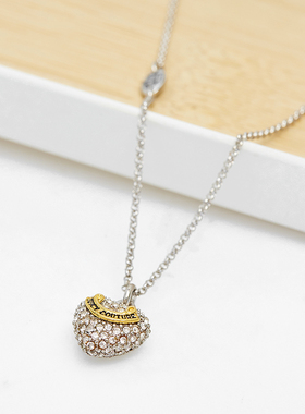 boshuolinjuicy三色钻桃心项链