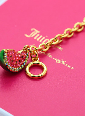 水果彩釉镶钻金色手链