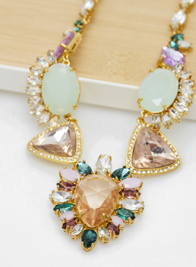 大气时尚大水晶宝石项链