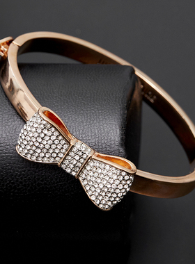 时尚镶钻蝴蝶结手镯闺蜜手环