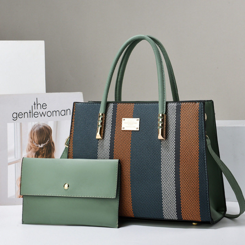 2025新款潮时尚子母包大容量拼色手提包单肩斜挎外贸跨境bags,淘宝优惠券,粉丝福利购,淘宝优惠卷