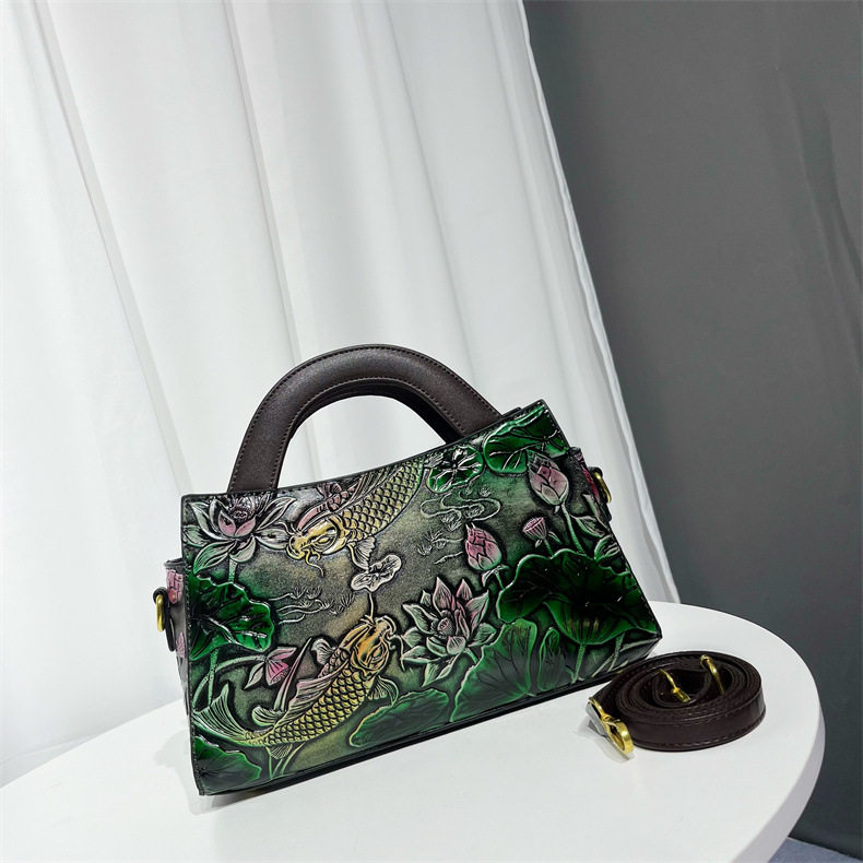 单肩包复古中国风招财鱼国风手提包大容量简约质感通勤休闲包包女,淘宝优惠券,粉丝福利购,淘宝优惠卷