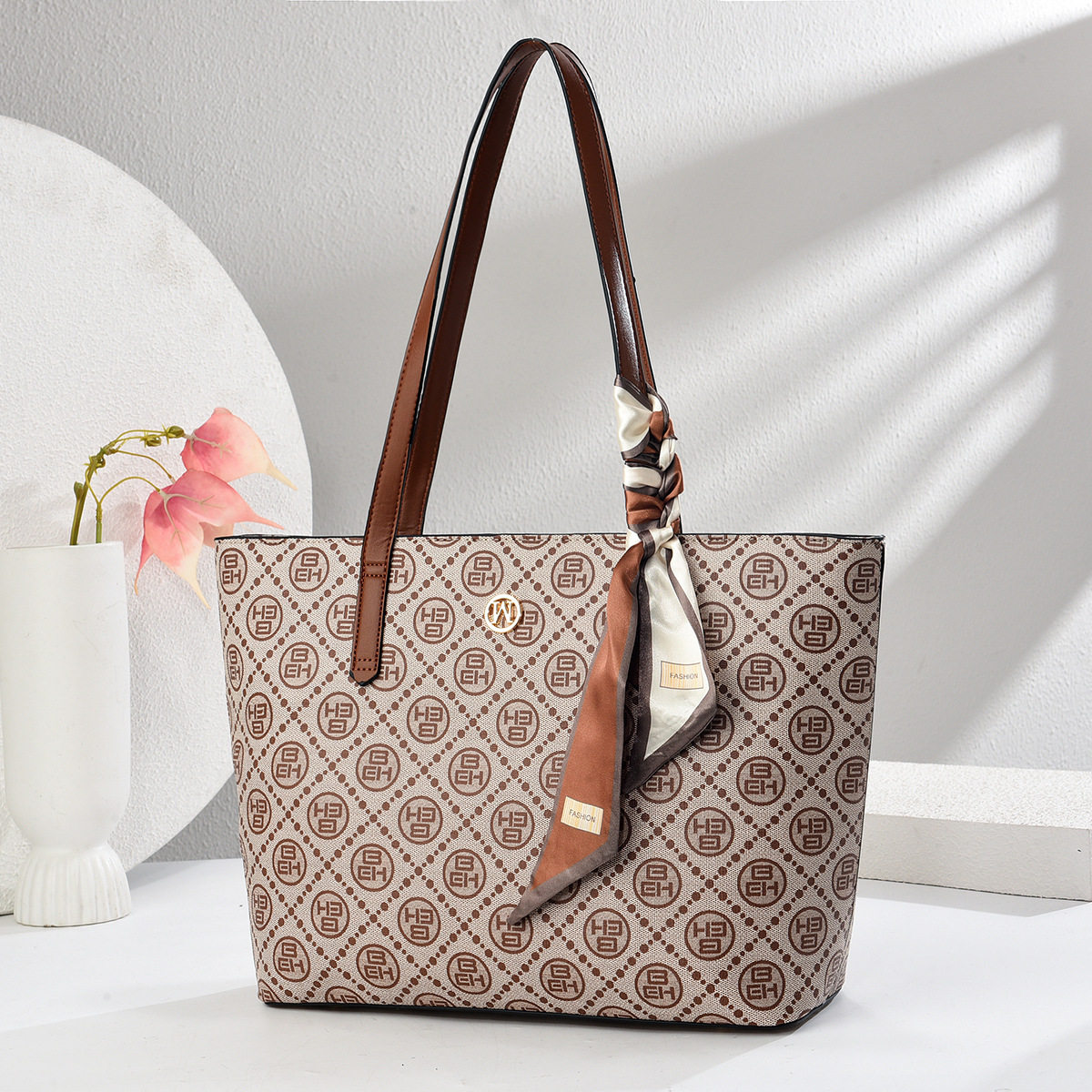 托特包bag格子手提包大容量单肩斜挎包丝巾配饰台州女包bags,淘宝优惠券,粉丝福利购,淘宝优惠卷