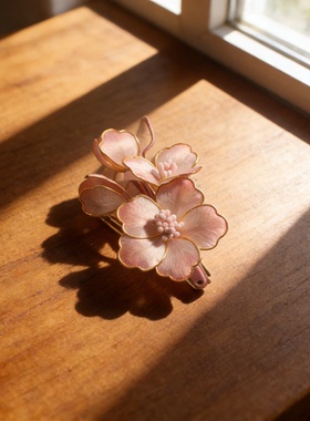 非遗绒花掐丝边夹花朵