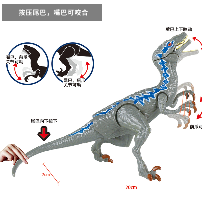 金美达关节可动恐龙玩具霸王龙翼龙双脊龙三角迅猛龙动物模型礼物 - 图0