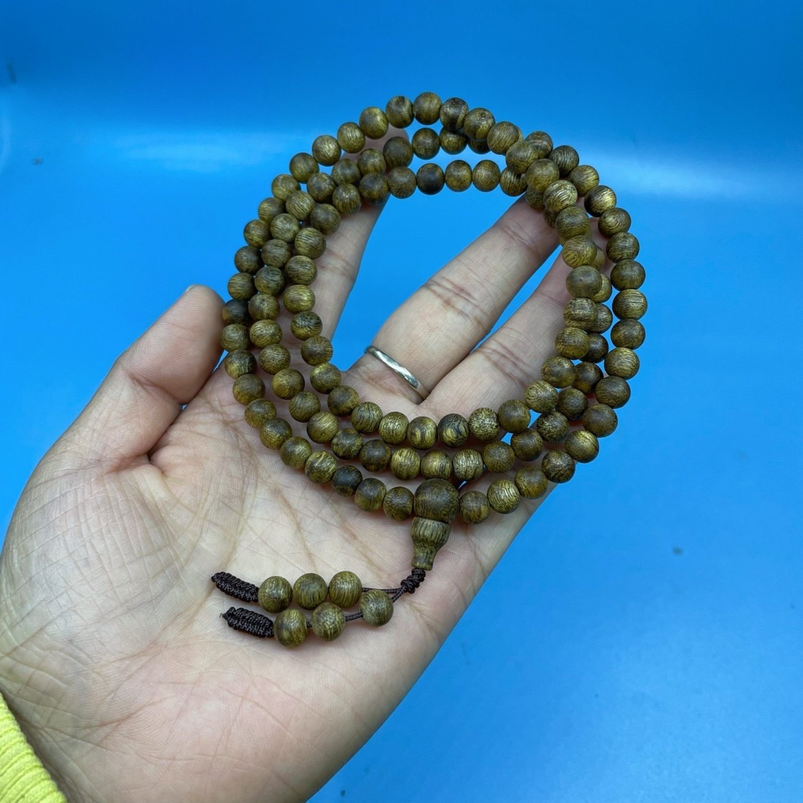 广东电白绿奇楠【9分沉】天然沉香佛珠6MM118颗棋楠男女沉香手串,淘宝优惠券,粉丝福利购,淘宝优惠卷