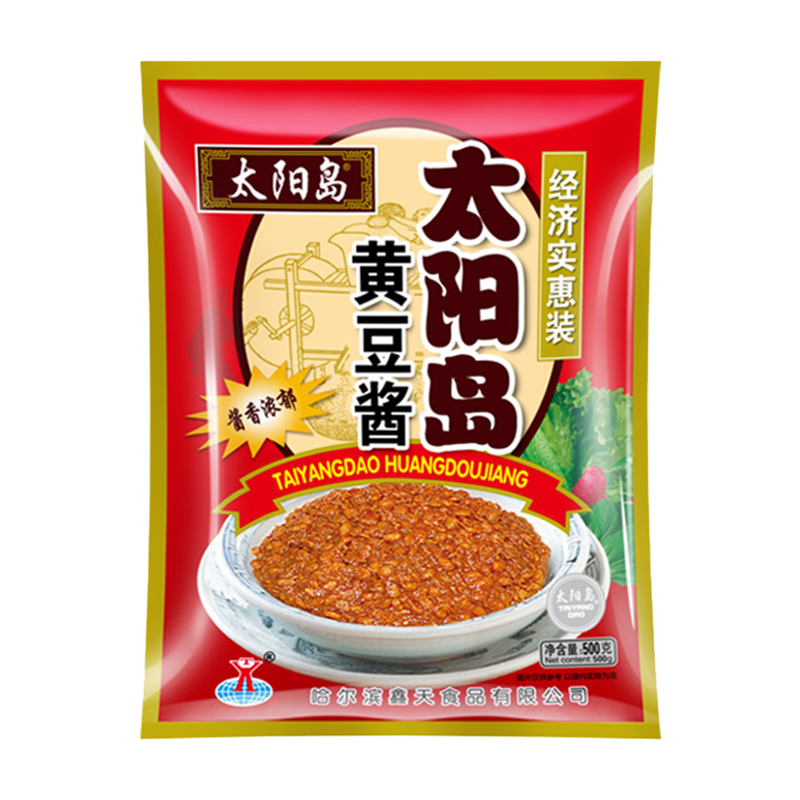 太阳岛黄豆酱500g*5袋 正宗豆瓣酱东北农家大酱家用蘸酱菜调味酱 - 图3