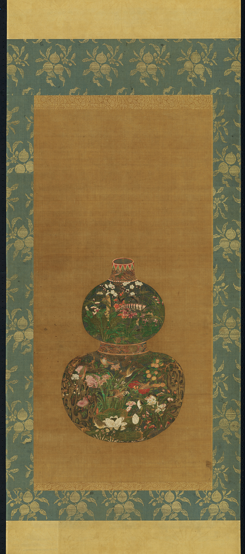 陈琳葫芦花瓶图元朝古代工笔花卉国画装饰打印高清电子版图片素材-图1