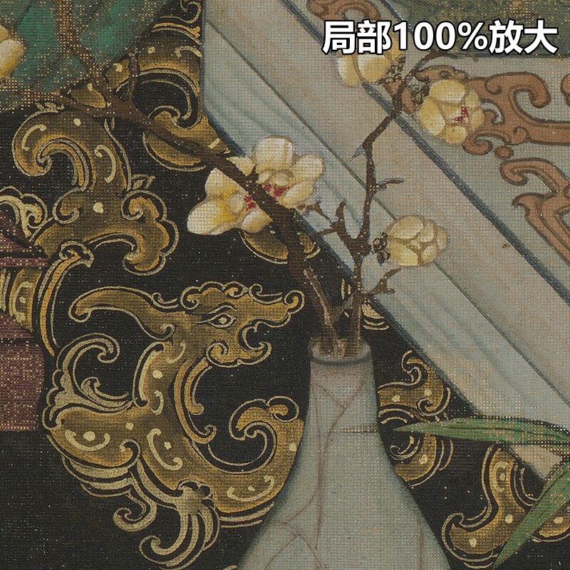清朝宫廷画师雍正十二美人之博古幽思图汉服装高清电子版图片素材