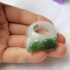 Myanmar natural jade A grade jade Pixiu ring with certificate