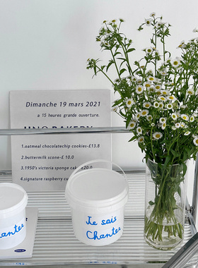 韩国ins可爱饼干包装字母手提桶