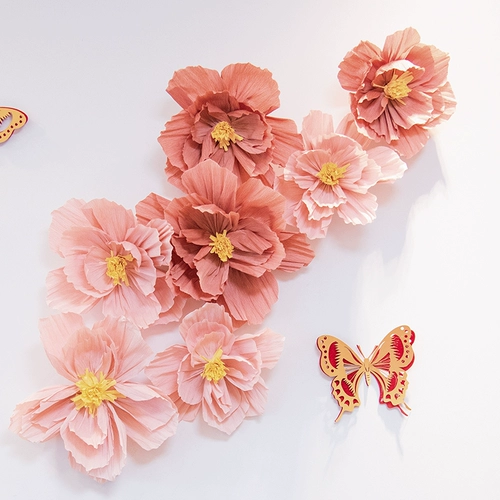 Свадебная комната Декоративные морщины Трех -размерная цветочная бумага Цветочная магазин Окно Фоны Стена детского сада по случаю дня рождения декоративные принадлежности по случаю дня рождения