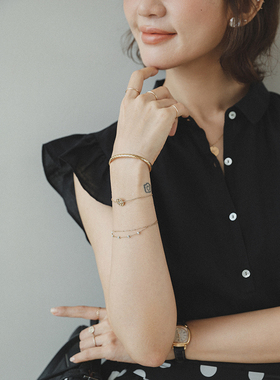 苹果的生活家10K金调节双层手链