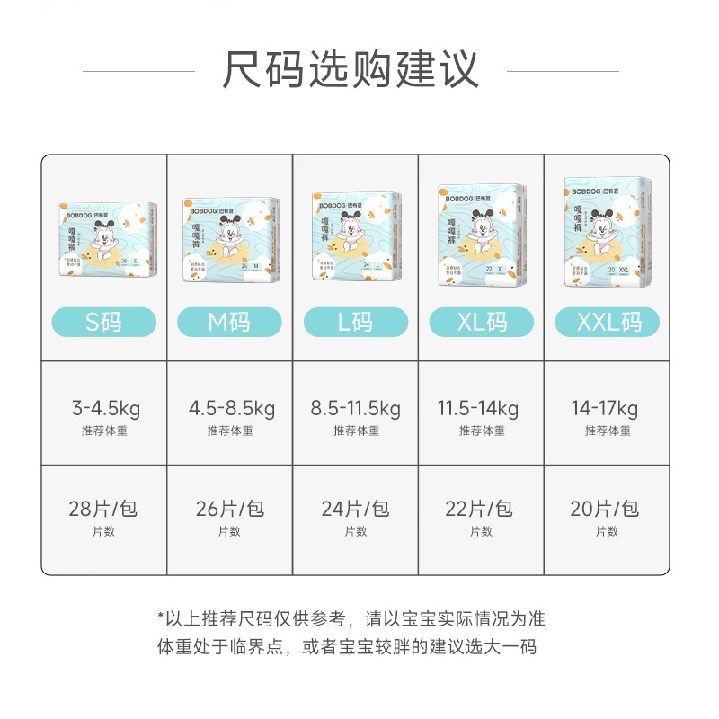 BOBDOG巴布豆嘎嘎裤拉拉裤纸尿裤一体裤小内裤柔薄透气婴儿尿不湿 - 图1