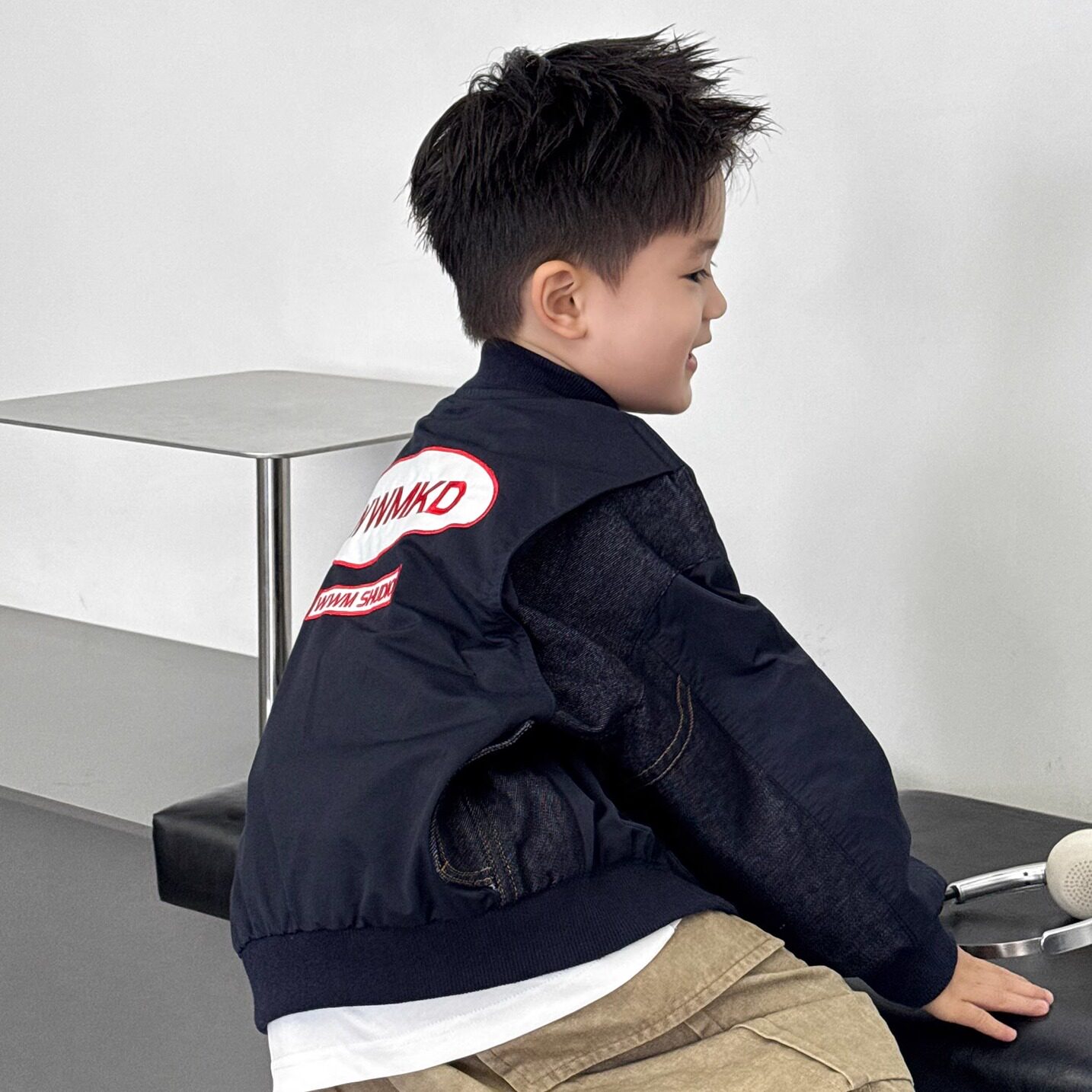 设计感~男童拼接牛仔服外套夹棉儿童洋气夹克秋冬款男孩拉链童装,淘宝优惠券,粉丝福利购,淘宝优惠卷