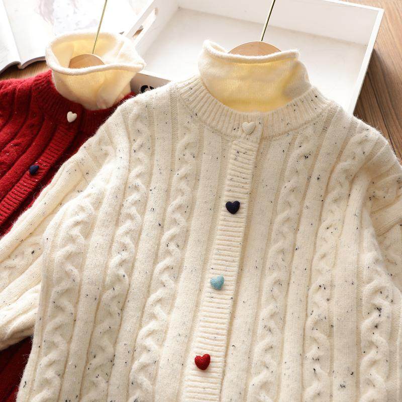 新年款女童假两件针织衫套头毛衣中大儿童彩扣复古麻花打底上衣冬,淘宝优惠券,粉丝福利购,淘宝优惠卷