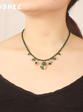 粉色花朵甜美风小众设计锁骨链