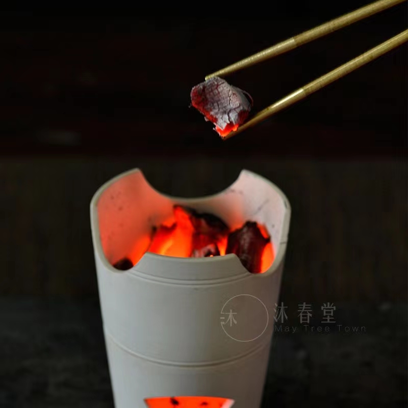 沐春堂 煮茶工具零配 夹炭火筷火箸 凉炉扇子 点炭器 炭箱 壶盖夹