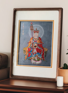 地藏王菩萨铜雕画佛系禅意摆台画