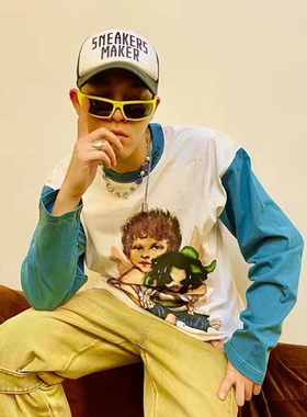 SALUTE联名款潮牌十字笑脸腰果花