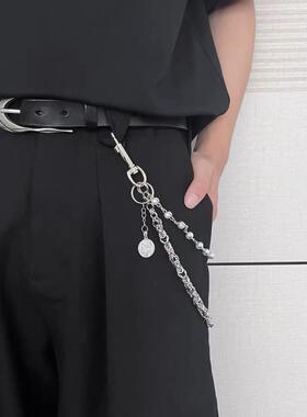 24ss先锋双层珍珠夹珠手工裤链