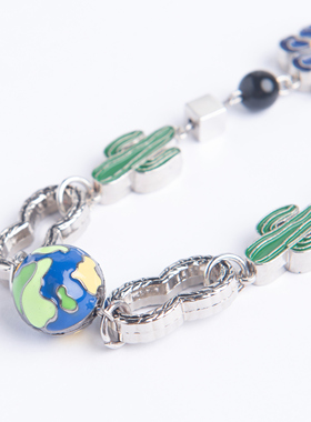 saluteacademy仙人掌马蹄铁项链