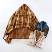 Mens shawl blanket blankets autumn and winter college students nap cover blanket neck and shoulder warm back windproof small blankets can be worn outside the cloak