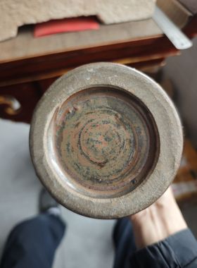 清代黑釉花瓶古董古玩瓷器收藏摆件旧货老物插花黑釉窑变花瓶