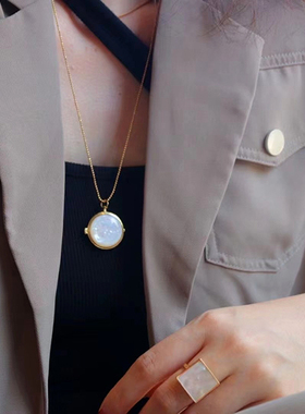 贝壳吊坠纯银镀金镂空雕花香囊