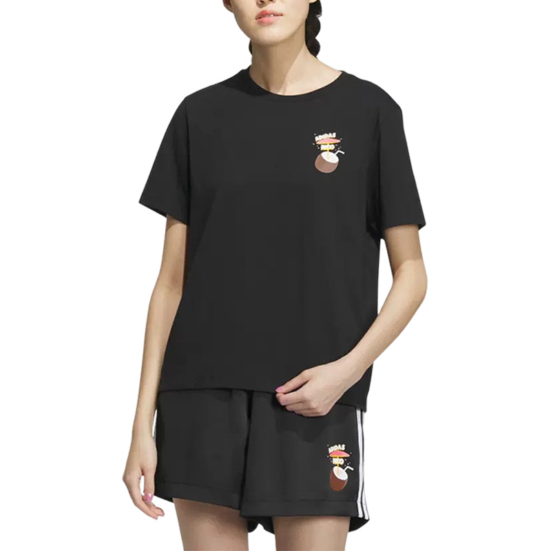 Adidas/阿迪达斯正品Neo夏季新款女子时尚卡通印花短袖IP3878 - 图3