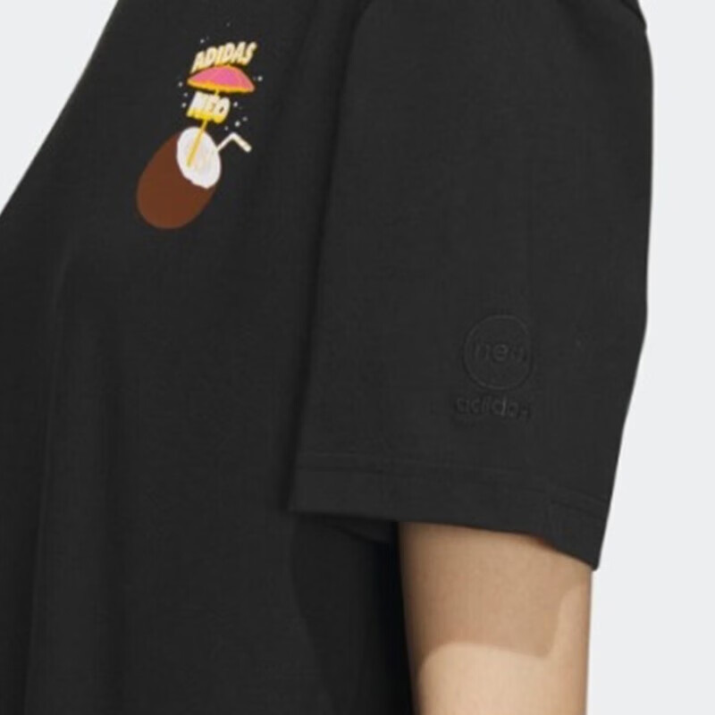 Adidas/阿迪达斯正品Neo夏季新款女子时尚卡通印花短袖IP3878 - 图1