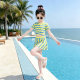 ເດັກຍິງເສັ້ນດ່າງແຂນສັ້ນ skirt split swimsuit summer