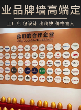 战略合作伙伴墙企业品牌logo墙贴