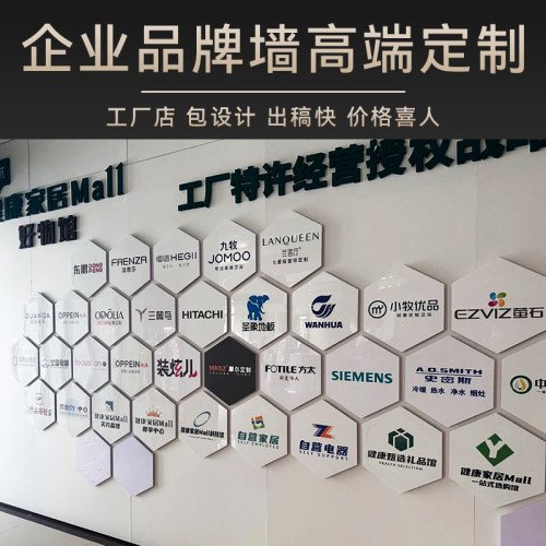 公司合作品牌墙战略合作伙伴展示墙企业合作商logo背景墙高端定制-图1