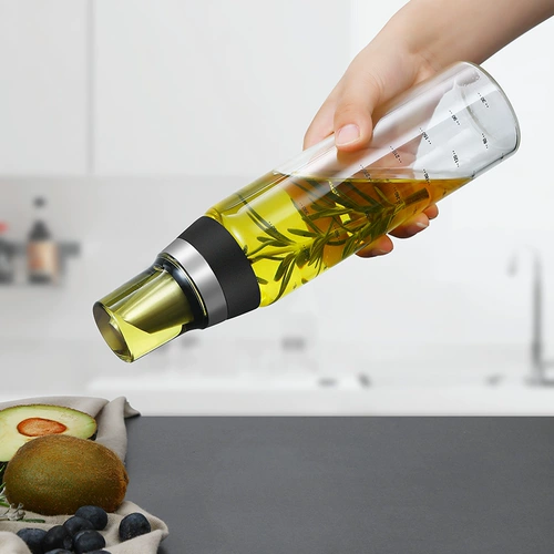 Стеклянный масляный горшок с нержавеющей стали рта соевый соус горшок с кунжутным маслом горшок с уксусной кастрюль.