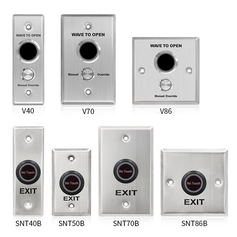 感应门禁开关面板不锈钢86型非接触开门按钮 非触摸红外出门按钮 - 图2