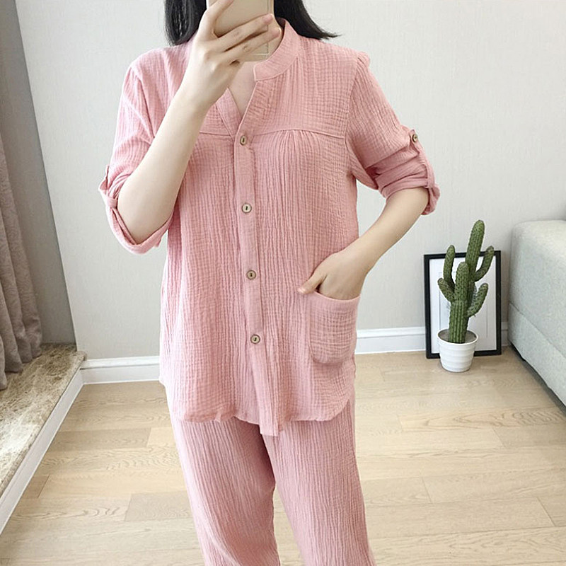 南极人日系夏季纯棉纱布双层睡衣 南极人琪瑶睡衣/家居服套装