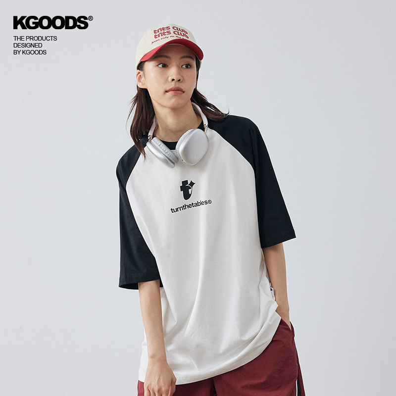 【KGOODS】Turnthetables四芒星插肩袖短袖夏季新款圆领T恤男女潮-图2