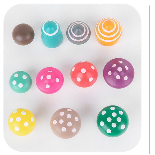 早教玩具趣味颜色大小拼对木制采蘑菇数字大小认知儿童益智 - 图2