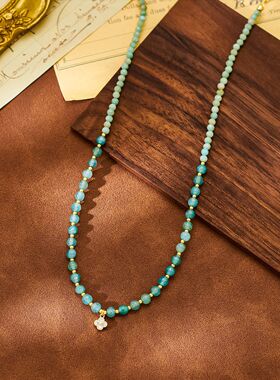 多巴胺海蓝宝珍珠项链