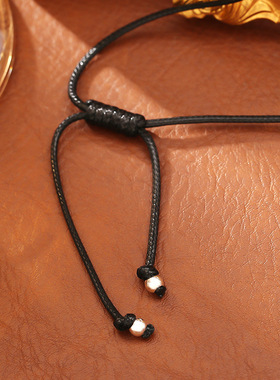 创意设计银色磨砂吊坠项链时尚高级感小众个性编织毛衣链秋冬颈链