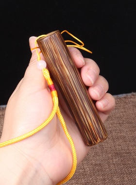 龙血金丝竹手把件实心竹文玩