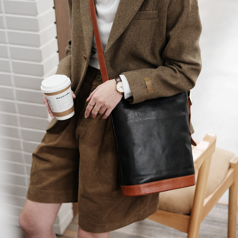 葱木一包多用托特包高级感小众水桶包植鞣皮女包腋下斜挎包宽肩带,淘宝优惠券,粉丝福利购,淘宝优惠卷