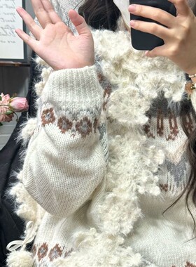 雪花围巾diy材料包毛线钩针钩织手工自制保暖可爱百搭纯色围巾DIY