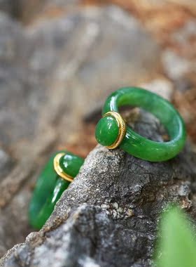 Merry珠宝碧玉戒指颜色翠绿