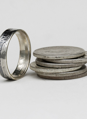 真银币戒指90银简约情侣手工刻字