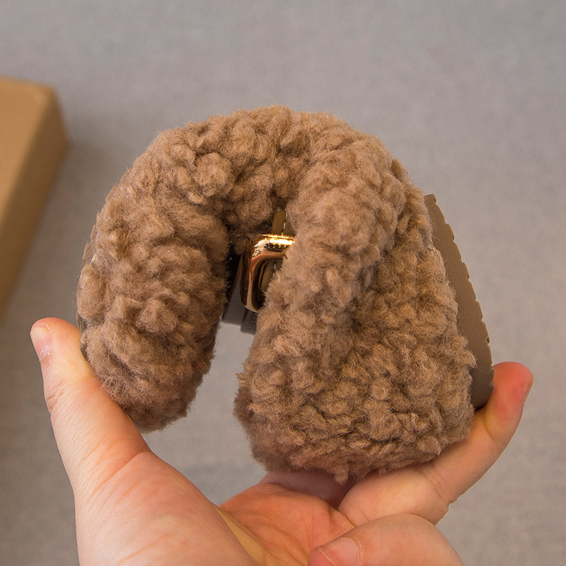 女童加绒毛毛鞋2025秋冬款羊羔毛保暖一脚蹬儿童女宝宝棉鞋豆豆鞋,淘宝优惠券,粉丝福利购,淘宝优惠卷