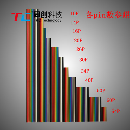 同创科技 台湾彩排线 26P 间距1.27mm 线径7*0.127mm 配2.54mmIDC - 图0