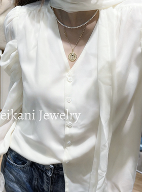 ins风18K金项链2026马年新款